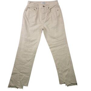 Pistola Womens Beige Frayed Hem Straight Leg Jeans Size 26 Cotton Blend